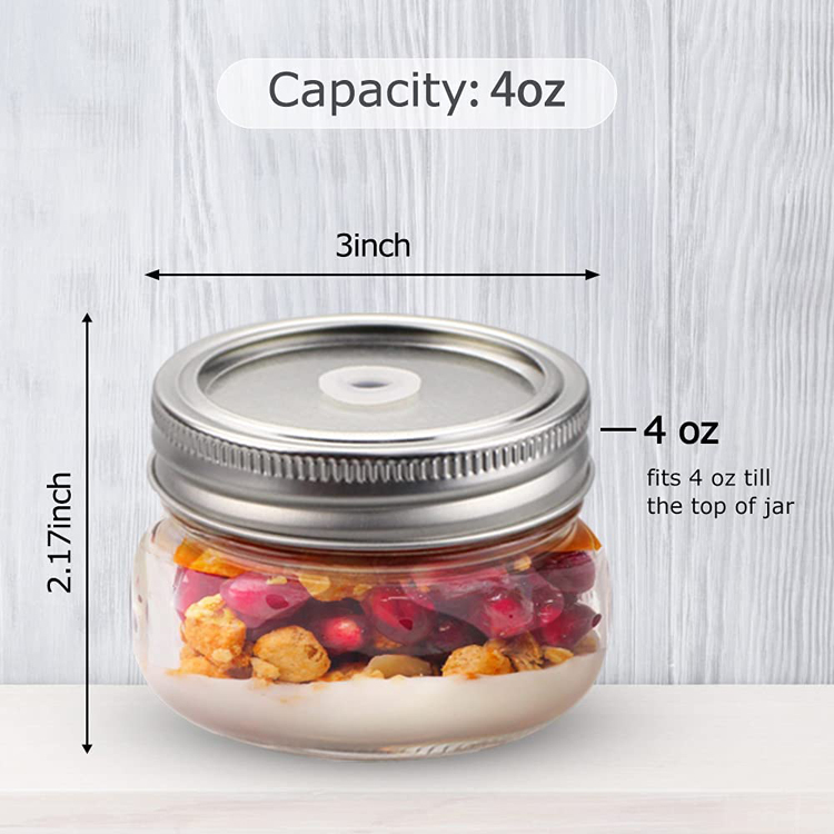 YM Factory Empty Clear Canning Ginger Food Storage Mini ball Glass Mason Jar with Lids for Canning