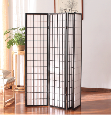 4 Panel Shoji Screen Room Divider Black