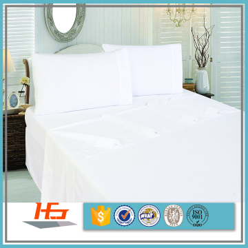 Wholesale 180TC Twin Size Flat Poly/Cotton Sheets White Bed Sheets For Hotels And Resorts