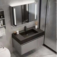 Badezimmer-Waschtischunterschrank aus Holz MDF-Marmor