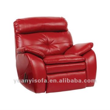 YRC1141 Modern red leather recliner chair, genuine leather recliner chair