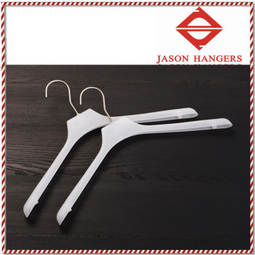 LGH086 White plastic shirt hanger