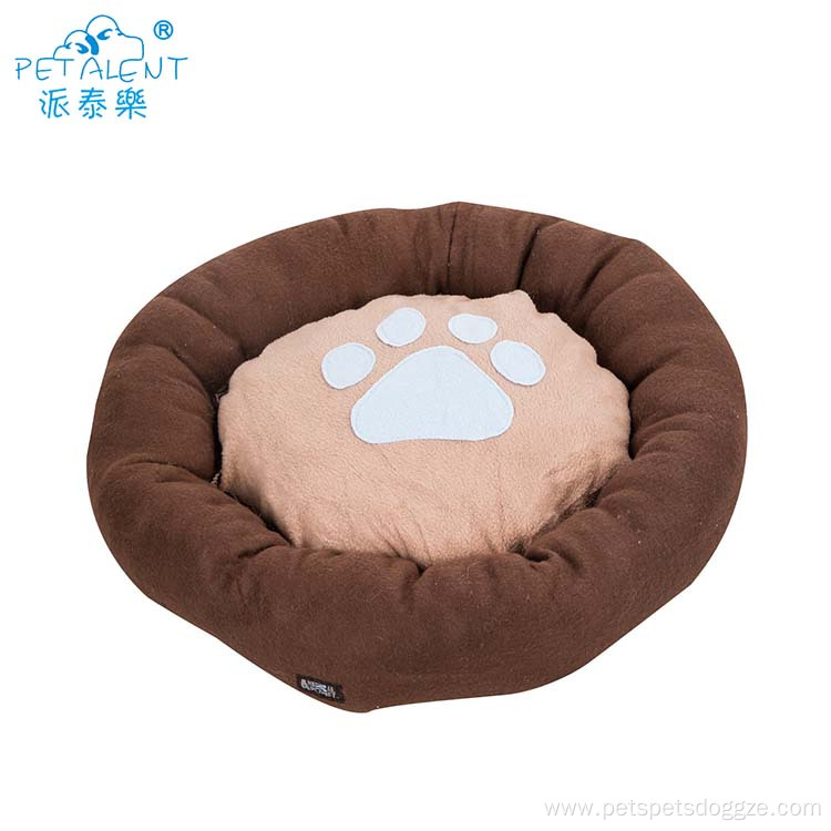 Luxury round fleece pet bed/dog cushion