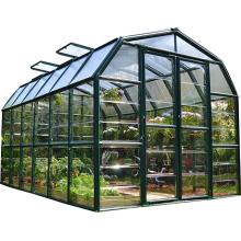 Rangka Bingkai Aluminium Greenhouse dengan PC Roof Glass Garden