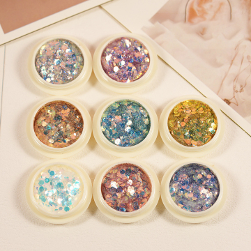 Trendy Nail Art Decorations with Glitters and 3D Sequins in Mixed Styles