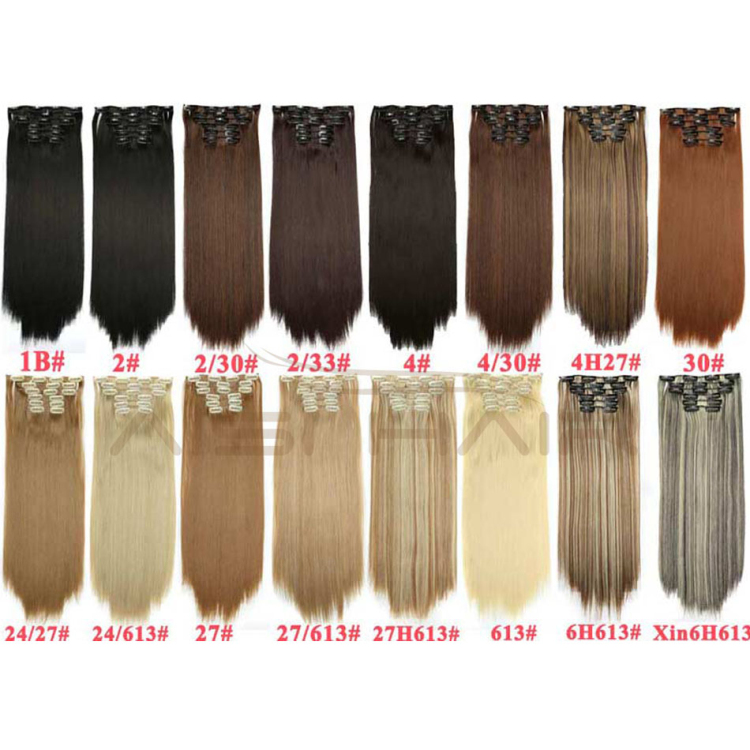 Cheap synthetic clip in hair weft extension