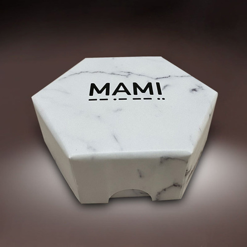 Hexagon Custom Logo Marble Jewellery Gift Box