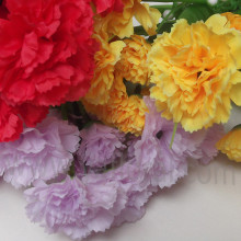 Hot artificial carnation flowers plants wholesale silk flower Dianthus caryophyllus fake flower wedding bouquet