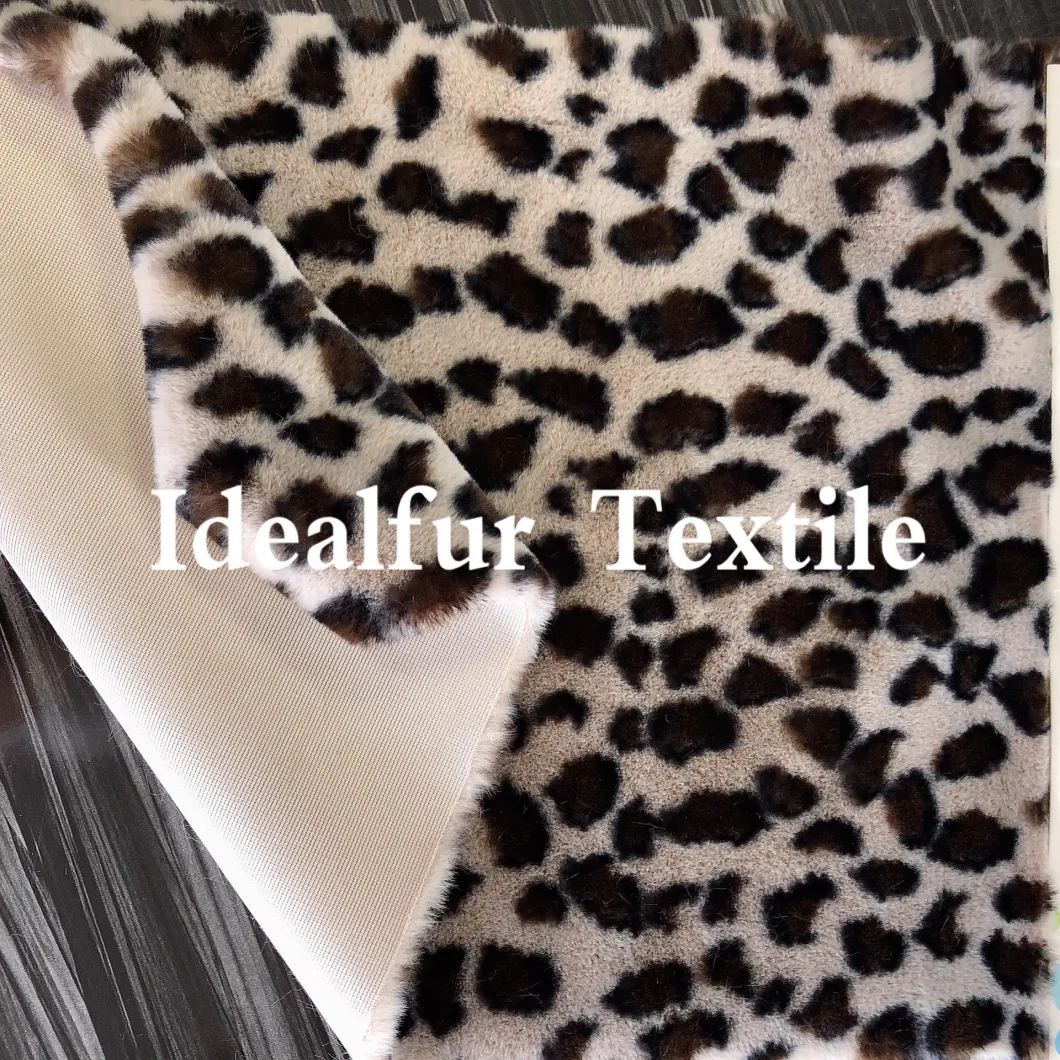 New Leopard Printed Imitation Fake Rabbit Fur