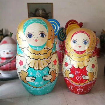 Custom outdoor resin fiberglass matryoshka doll statue