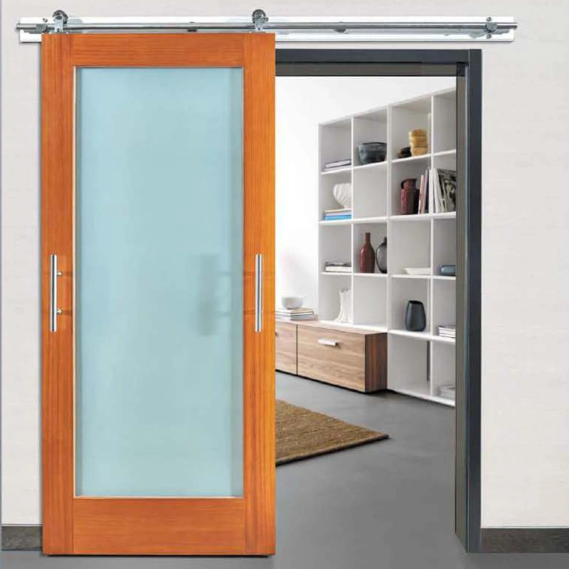 Full Mirror Insert Inn Hotel Sliding Solid Wood Door