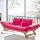 Drie Zitkamer Houten Futon Lounger Sofa Bed