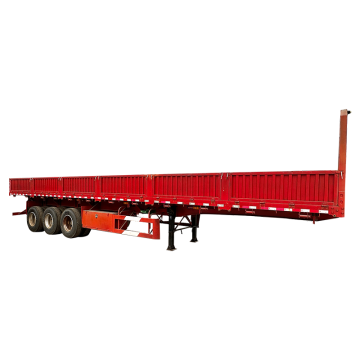 60-80T Capacity Red Side Dump Tipper Trailers for Engineering Transportation
