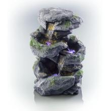 3 Tier Rock Waterfall Fountain med LED -lampor