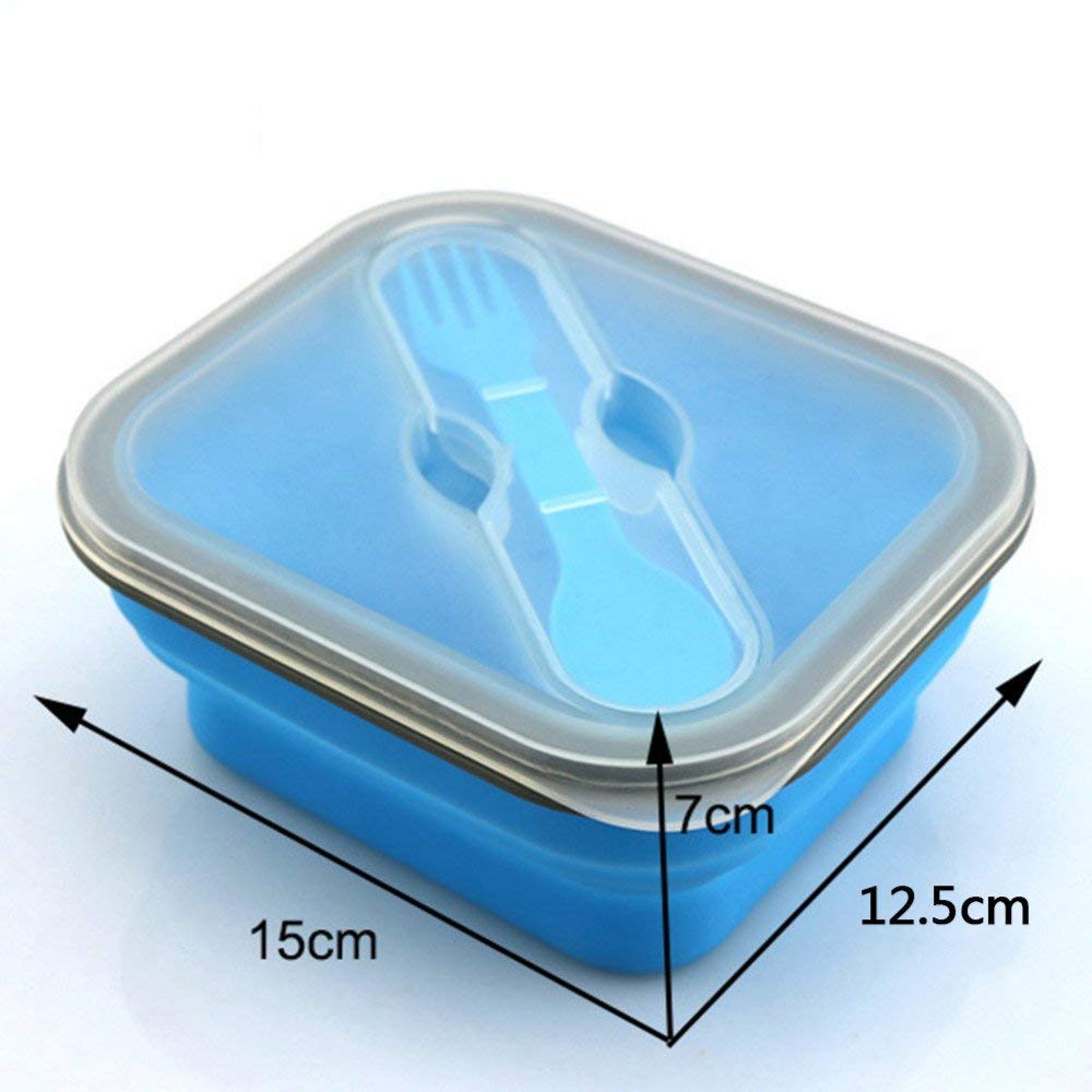 Food Grade Collapsible Rectangle Sealed Silicone Lunch Box