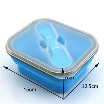 Boîte à lunch scellée de silicone de rectangle pliable de catégorie comestible