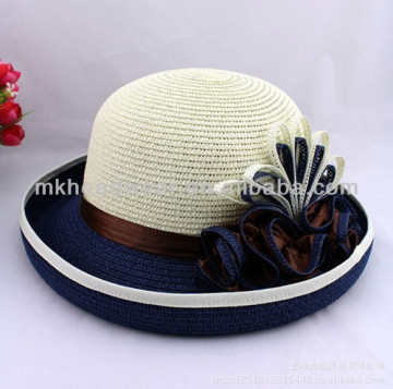 Latest Design Whoelsale Ladies Fashion Paper Straw Crimping Hats