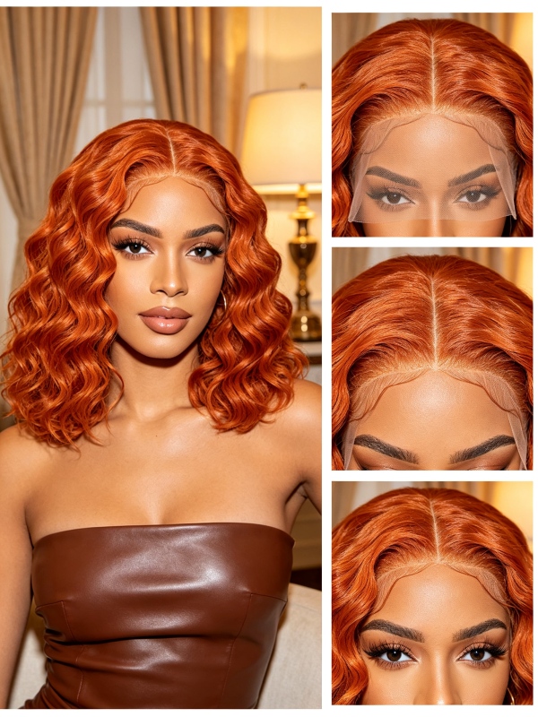 12 Inch 13x4 HD Lace Frontal Deep Wave 150% Density 350 Human Hair Glueless Wig