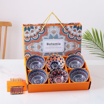 Colorful 4.5 Inch Ceramic Bowl Sets with Gift Box