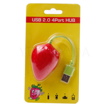Fruit Strawberry 4 Port USB HUB