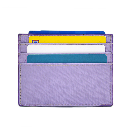 Slim Card Holder High Quality Pu Saffiano Leather Credit Card Holder Supplier