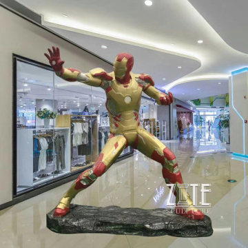 Outdoor mall life size resin marvel figure sculpture fiberglass iron man statue