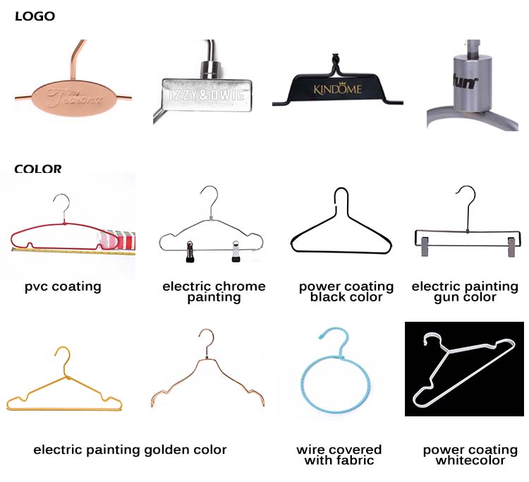 High quality fashion deluxe premium anti theft gold metal wire coat clothes hanger for hotel