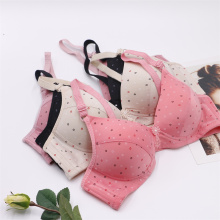 Cute Dots Printed Wireless Bra - Pink, Beige, Black