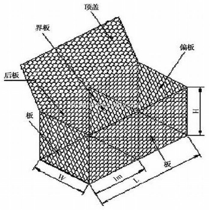 리버 사이드 보호를위한 2.7mm Galvanized Gabin Mesh