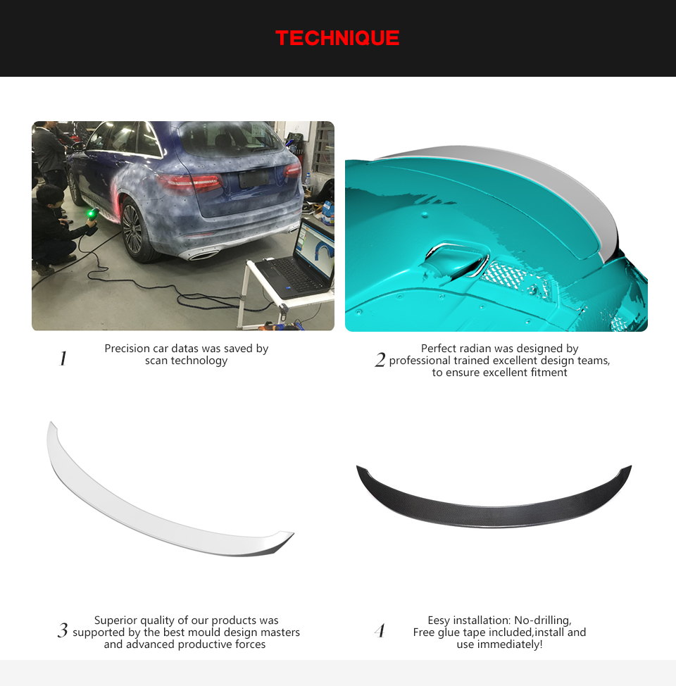 Carbon Fiber C197 Rear Trunk Spoiler for Mercedes Benz SLS AMG C197 2010-2014