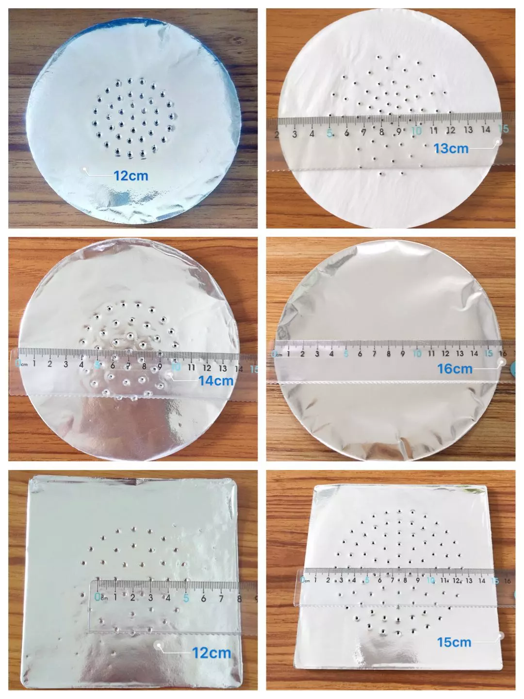 Cercle de taille différente et feuille de shisha de forme carrée