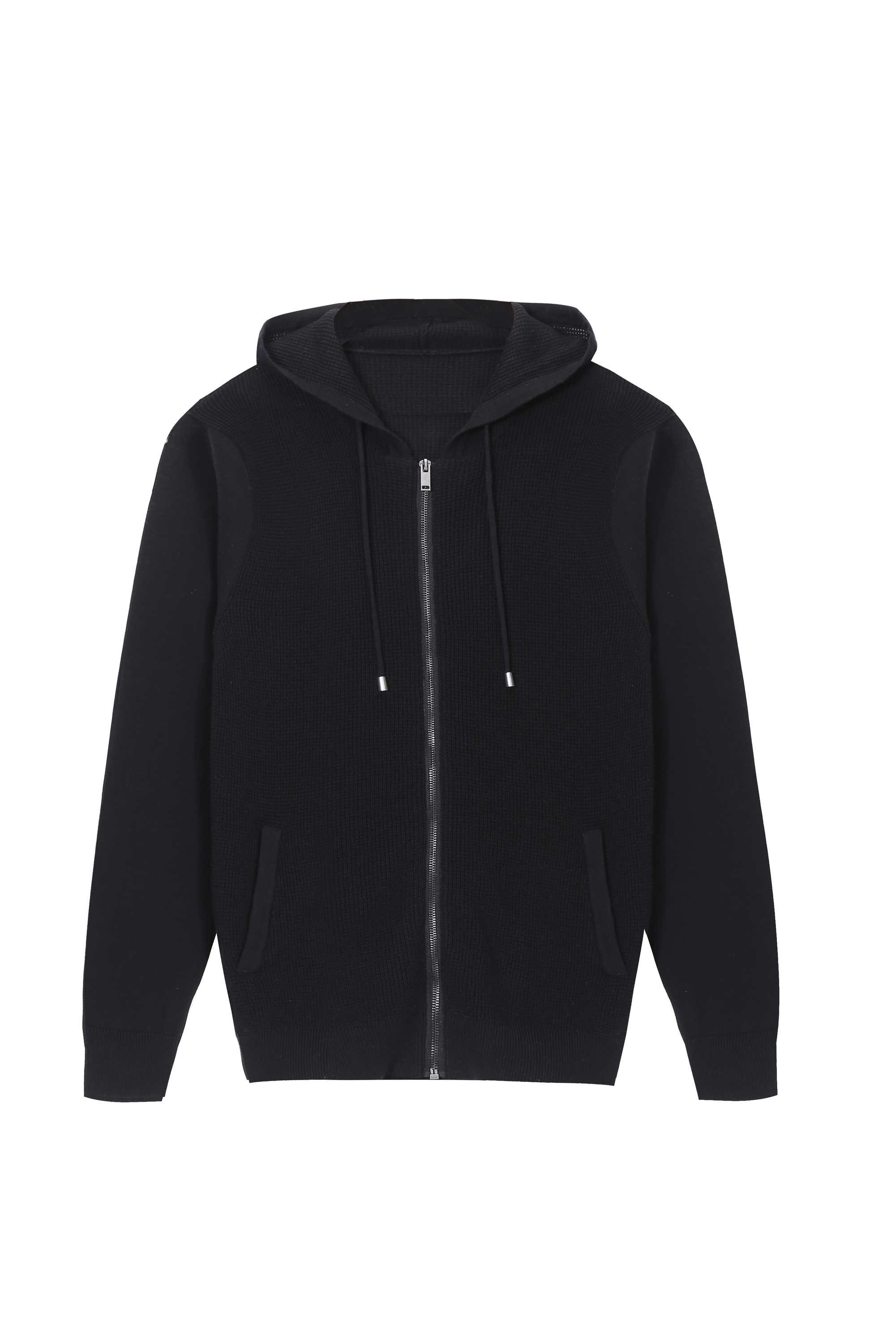 Men's Caual Rib knitted Hoodie Zipper Jacket