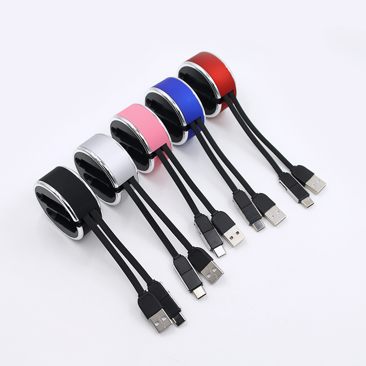 Yijiashishang TPE Fast Charging Cable 1 Meter Retractable Mobile Phone Multi Charger Cord