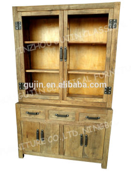 rustic elm sideboard hutch