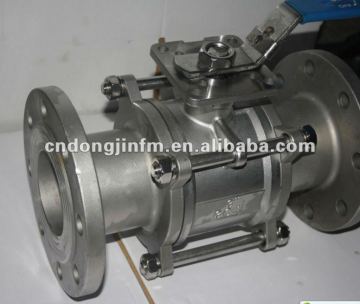 Stainless steel 3pc flanged ball valve