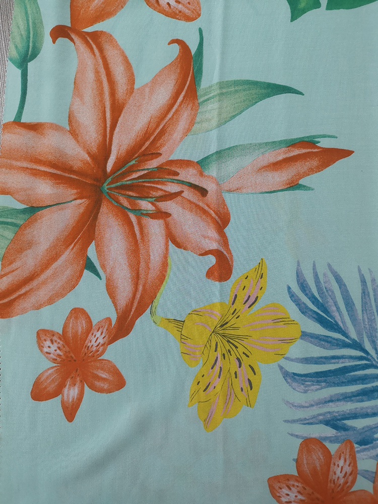 Flower Rayon Challis 30S Air-jet Printing Fabric