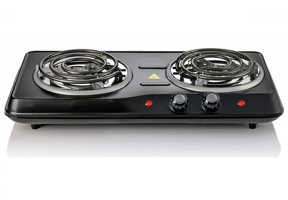 Countertop Electric Double Burner with Temperature Control