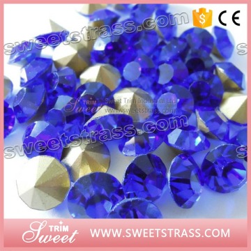 Bulk sale sapphire SS16 glass rhinetone chaton stones
