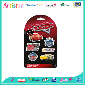 DISNEY&PIXAR CARS blister card 6 pack erasers