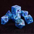 Howlite Stone DND Dice Set, 7PCS Handmade Gemstone Dice Set for Dungeons and Dragons Tabletop Role Playing Game