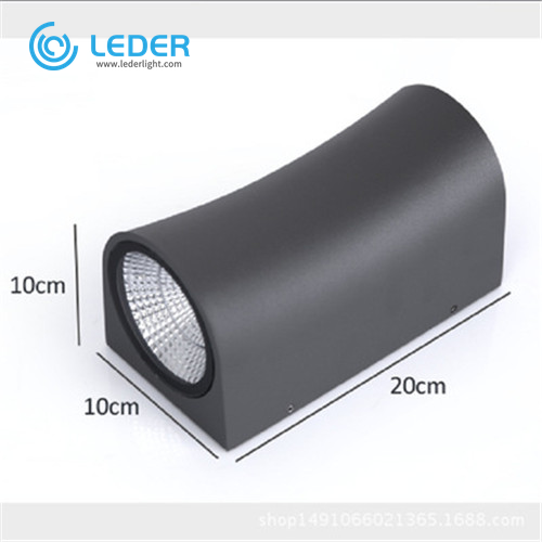 LEDER Lámpara de pared exterior LED negra de larga duración