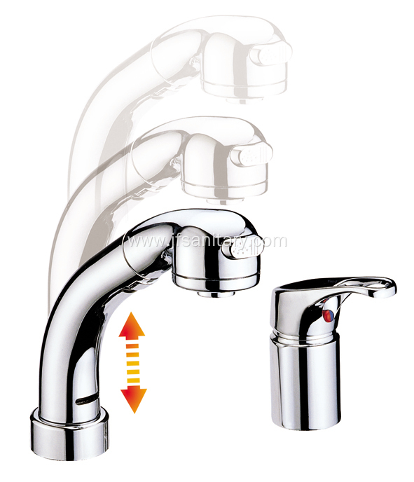 Double Hole Pull Out Kitchen Faucet