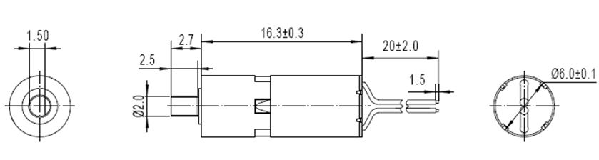 26:1 sub-micro plastic planetary gearmotor 6mm diameter