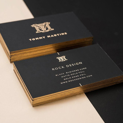 Black Metalized Letterpress Stamping Business Card