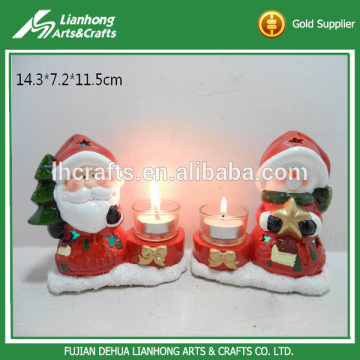 Best selling handmade ceramic santa claus christmas candle holder