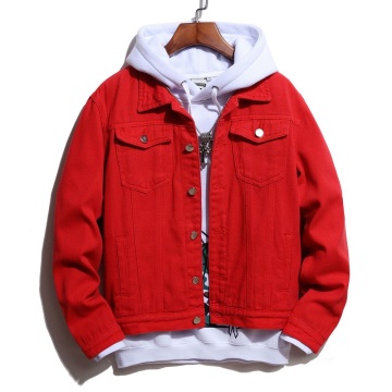 Cost Effective Men's Red Denim Jacket Custom