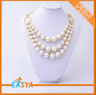 Wholesale Beaded Necklace Three Chain Pearl Necklace
