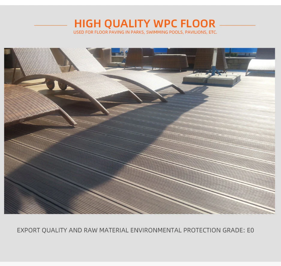 Economic Price WPC Matt Wood Grain 3D Embossing Anti UV WPC Board Grey Waterproof Laminate Flooring Patio Composite Deck Outdoor