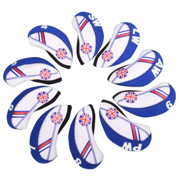 Wholesale UK Flag Printed Golf Club and Iron Headcovers - 10 Pieces Set