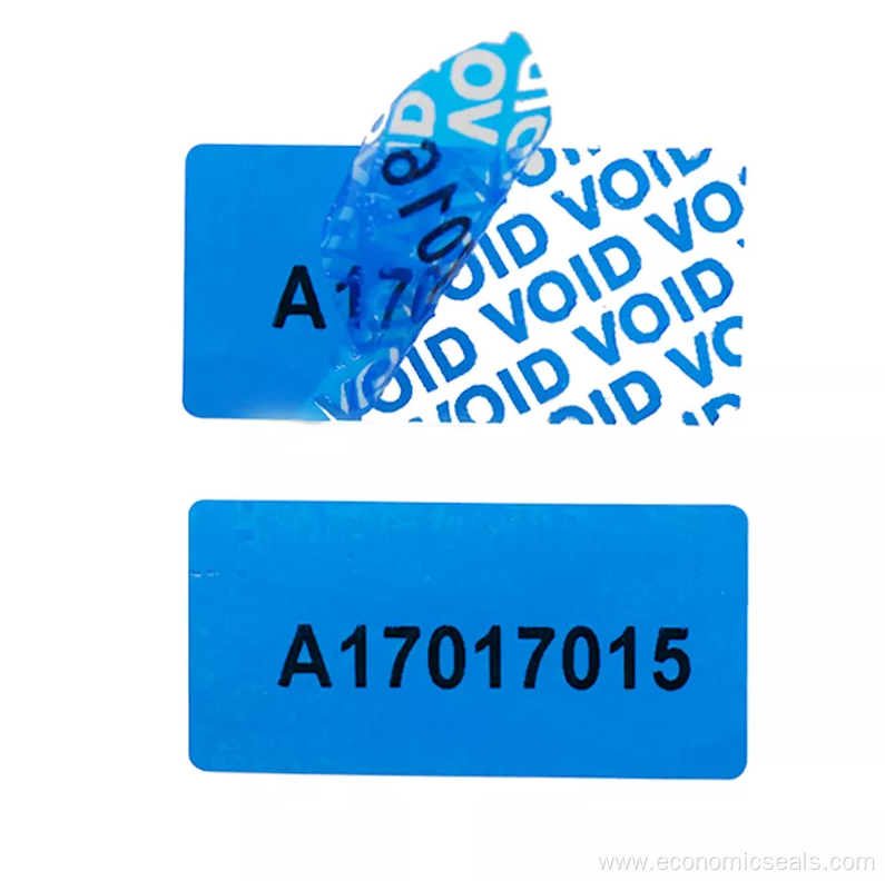 Secure numbered tamper evident seal label sticker